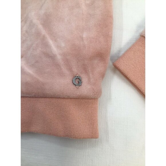 GUESS Womens Size XS Pink Zippered Velour Track Jacket - Picture 3 of 7